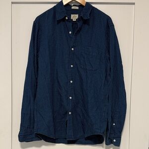 J. Crew Navy Checkered Button Down Shirt